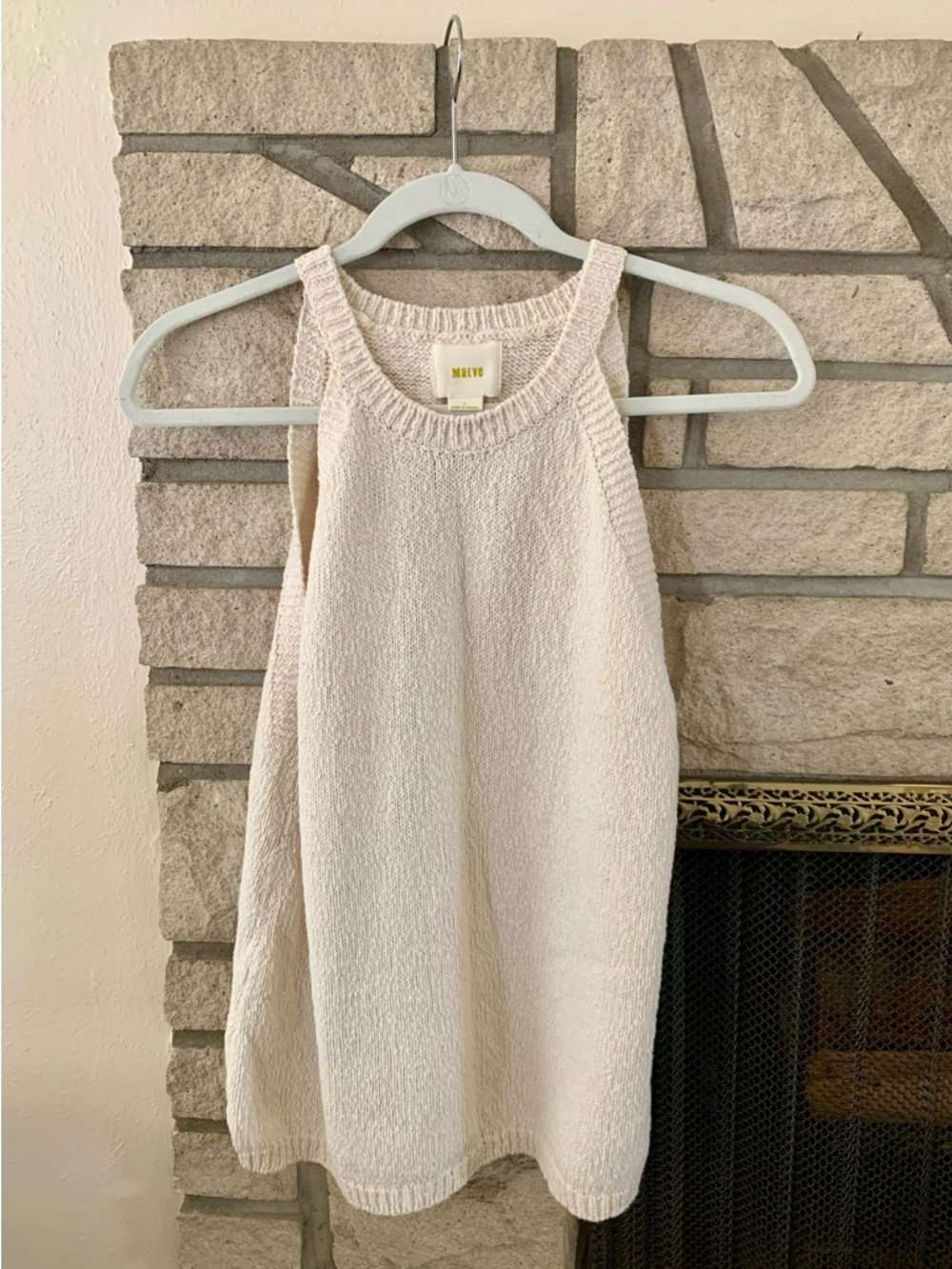 Maeve (Anthropologie) Knit Halter Tank Top in Cream